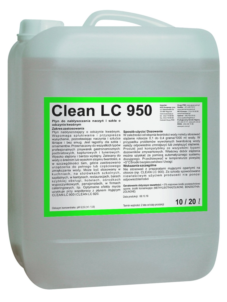 Środek do maszynowego nabłyszczania naczyń - PRAMOL CLEAN LC 950 20L (25KG) #23551.07799